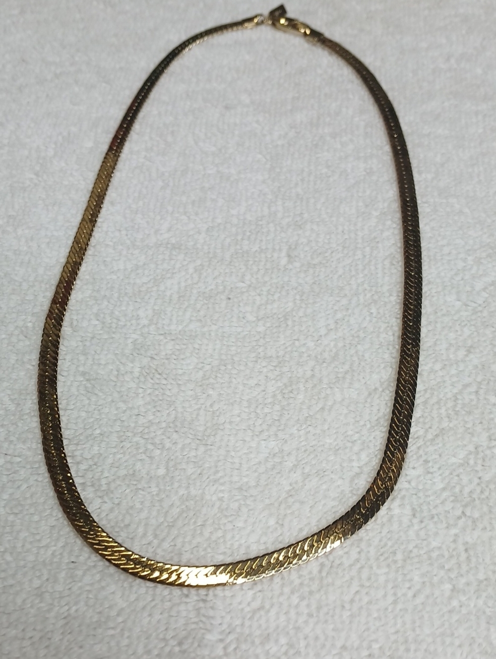 Gold Herringbone Chain Necklace - Women's Jewelry